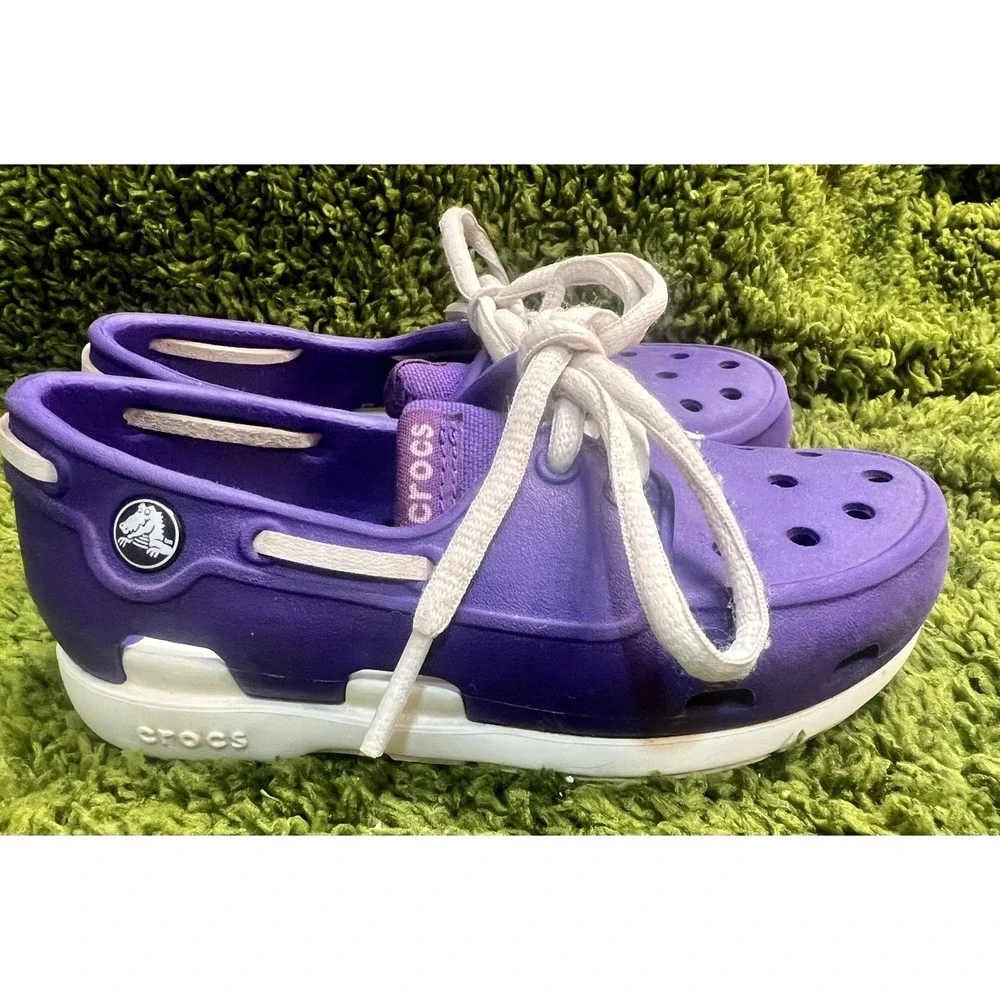 Crocs Kids Boat Shoes Purple Size 9